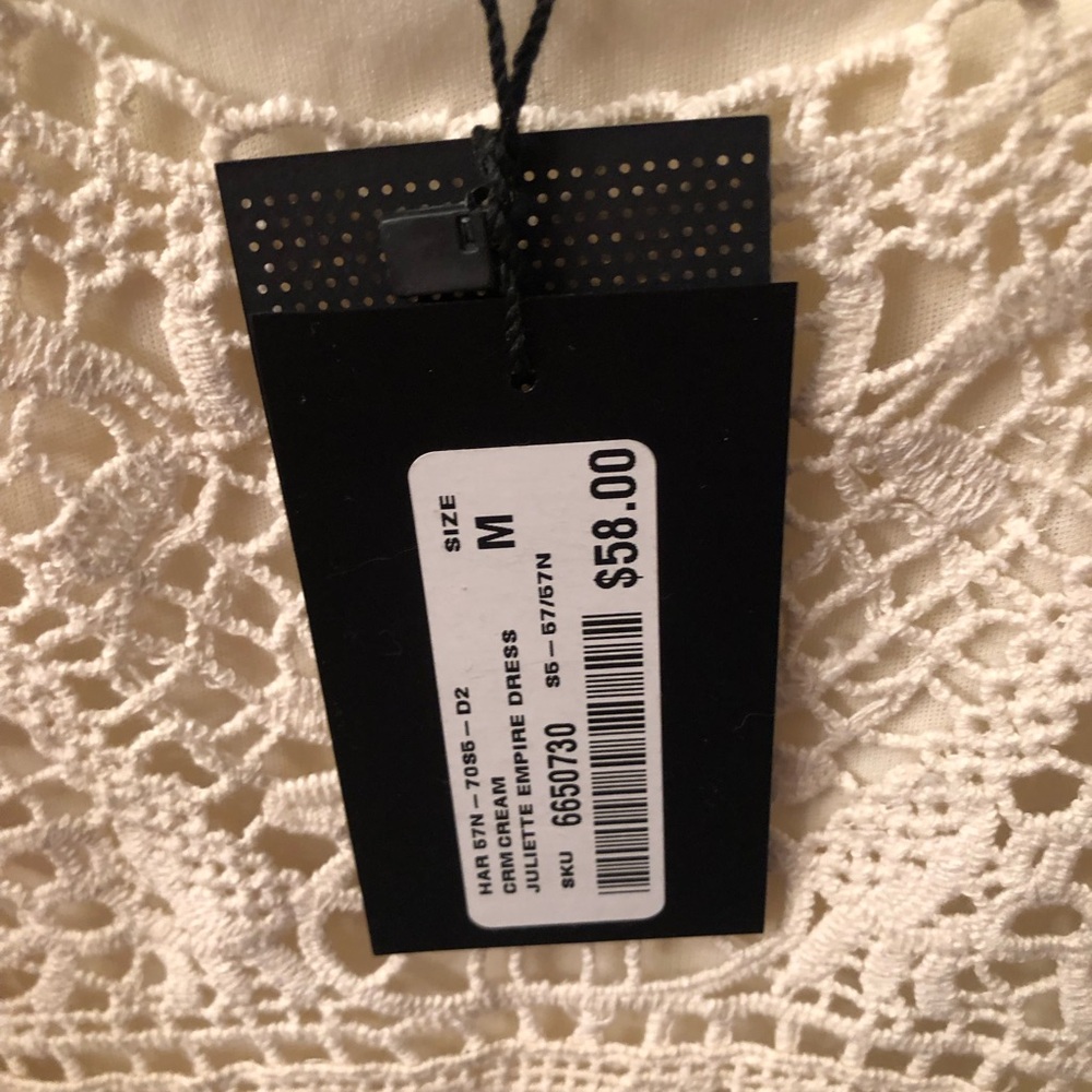 Harlow Cream Crochet Sundress with Black Tag Detail - Picture 4 of 6